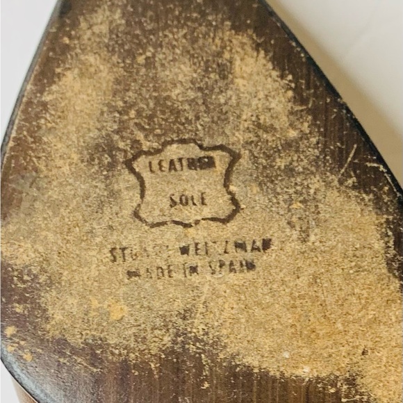 Vintage Stuart Weitzman Kilt Rye Pebble Leather Cognac Brown Oxford Pump SZ 10! - Picture 5 of 12